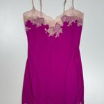 Natori Enchant Lace Trim Chemise Radiant Orchid Pink Slip Dress Siz XXL Coquette Photo 0