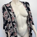 Angie Black and Red Floral Open Kimono Cover Photo 3