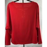 Ashley Stewart Women's Plus Size Red Long Sleeve Top Gold Rings Detail Sz 14/16 Photo 3