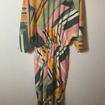 Entro  Vintage Resort Abstract Midi Dress Size M Vacation Cruise Tropical Photo 9