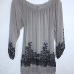 Maurice's Gray Sheer Blouse with Fitted Waistline Photo 3