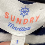 Sundry  Maritime Mini Dress Striped Sleeveless Tank Bauble Hem Navy White 1 Small Photo 6