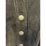 Dress Barn Y2K  Black Suede Leather Jacket Women’s Small Snap Front Boho Western Photo 2
