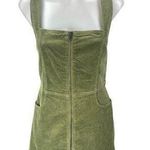 Alice + Olivia NEW Renita Green Corduroy Sleeveless Zip Up Overall Mini Dress 10 Photo 0