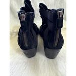 Eileen Fisher Black Suede Leather Elastic Strap Ankle Booties Size 7 Photo 2