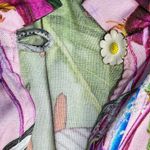 Robert Graham  Paige Palm Ruffle-Trim TropicalPrint Keyhole Top size Medium Photo 4