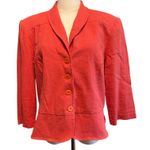 Miss Dorby VTG Blazer Bolero Jacket No Size Tag Orange Buttons Collar 3/4 Sleeve Photo 0