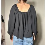 ZARA  Flowy Sweetheart Neck Longsleeve Black Top Size Medium Photo 2