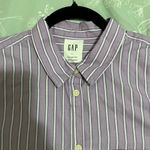 Gap  Purple White Blue Striped Shirt Sz L Photo 8