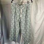 DIP Womens Green White Linen Blend Pants Medium Rope Belt Boho Casual Photo 13