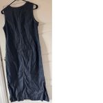 Vintage Expressions sz S Women Long Denim Sleeveless Zip Up VNeck Maxi Dress 90s Blue Photo 3