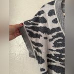 Tribal Sweater Dress Womens M Silver Gray Zebra Print Belted Tunic Top Size M Photo 4