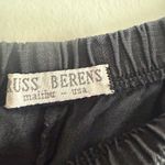 RUSS BERENS Malibu | 90s Vintage Black Linen Lace Trim Cropped Pants | Small Photo 4