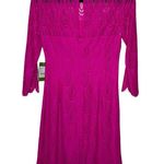 Lilly Pulitzer Hera Dress Magenta Two Tone Feather Lace 4 Photo 4