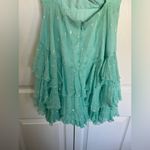 Sherri Hill Custom  Aqua and Silver  Sleeveless Chiffon Cocktail Size 0 Photo 6