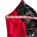 Victoria's Secret  Red Black Satin Lace Silk One Piece Teddy Photo 3