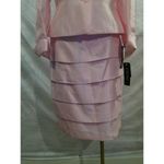 Kasper Women Career Skirt suit Size 10 Pink Satin Three Button Up Top Photo 3