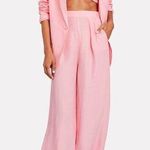 Ronny Kobo Pink Mayah Pleated Bandeau Strapless Smocked Crop Top Size Small Photo 0