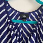 Mossimo Supply Co  Sheer Striped Tunic Blouse Coverup Navy Blue ~ Size S Photo 2