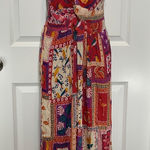 Angie NWT  Bohemian Patchwork Jumpsuit BOHO Tropical Bird Print Wide Leg Large  L Photo 0