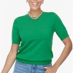 J.Crew NWT Dublin Green Short-sleeve cotton crewneck sweater Sz S Sun Damaged Photo 0
