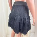 Cynthia Steffe Cynthia  Black Tiered Lace Polka Dot Skirt Size 6 Photo 4