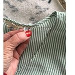H&M L.o.g.g. Label Top Green White Searsucker V-Neck 3/4 Sleeve Womens Size 4 Photo 6
