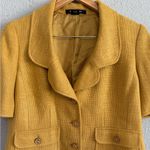 Ellen Tracy  Mustard Tweed Short Sleeve Blazer Size 10 Photo 1
