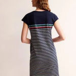 Boden USA Boden Women’s 14 Long Navy Blue Striped Leah Jersey T-Shirt Dress Photo 1
