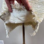 NBD Blair Mini Skirt Shawna Crop Top Set M Tweed Ivory Metallic Gold Fringe Photo 11