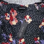 Yumi Kim  Jessa Black Red Floral Crop Top Puff Sleeve Cropped Size 0 Peasant Photo 3