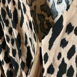 Kye Mi Leopard Print Faux Wrap Tassel 3/4 Sleeve Romper Tan Black Size Small Black Photo 3