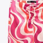 ZARA flare wide leg pants high waisted ruched boho printed hippie summer Photo 4