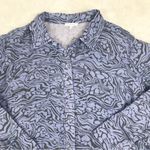 Johnny Was CALME Double Pocket Shacket Button Down Shirt Blue Size Medium New Photo 4