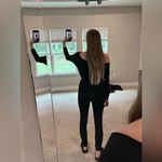 New Ribbed Black Off Shoulder Jumpsuit Romper Photo 1