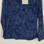 Gypsy Rose NWT Royal Blue Paisley Sweatshirt Size Medium Photo 3