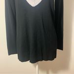 Talbots Petite Black White V-neck Crochet Knit Sweater Size LP Photo 3