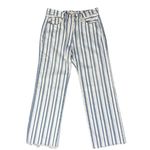 joe's jeans Joe’s Jeans The Blake High Rise Wide Leg Crop Jeans Blue White Striped Size 26 Photo 4