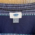 Old Navy  Button Through Long Sleeve Tunic in Navy and White Stripe Size Medium Photo 1