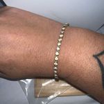 Vintage Gold Tone Prong Set Rhinestone Tennis Bracelet Photo 0