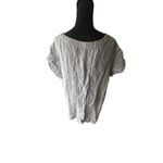 Tahari  Blue & White Striped Linen Blend V-Neck Tunic Dress 3X Photo 4