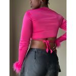 Poster Girl Hot Pink Cropped Wrap Top Size Medium Photo 2