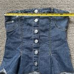 BDG Urban Outfitters Denim Corset Strapless Top Lace Up Womans Small Flared Blue Photo 3