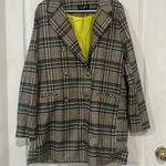 Kittenish  Plaid Coat with Vibrant Yellow Accent Photo 0
