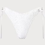 Berlook Textured Twist Bralette Bikini Top and Textured Tie Bikini Bottom 50 White Size M Photo 9