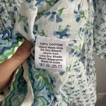 NWT Daughters of India Azure Kyra Maxi Dress White Blue Green Floral Womens L Size L Photo 4