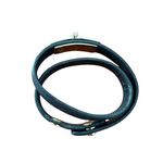 Furla  Gray Leather Double Wrap Bracelet Gold Tone Hardware Italy 6" & 6.5" Photo 2