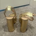 Windsor Gold Platform Heels with Strappy Design Photo 2