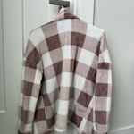 SheIn plaid fuzzy brown and white jacket Photo 1