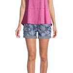 Time And Tru  Printed Denim Shorts With Pockets Size 8 Womens 5 Pockets New Photo 3